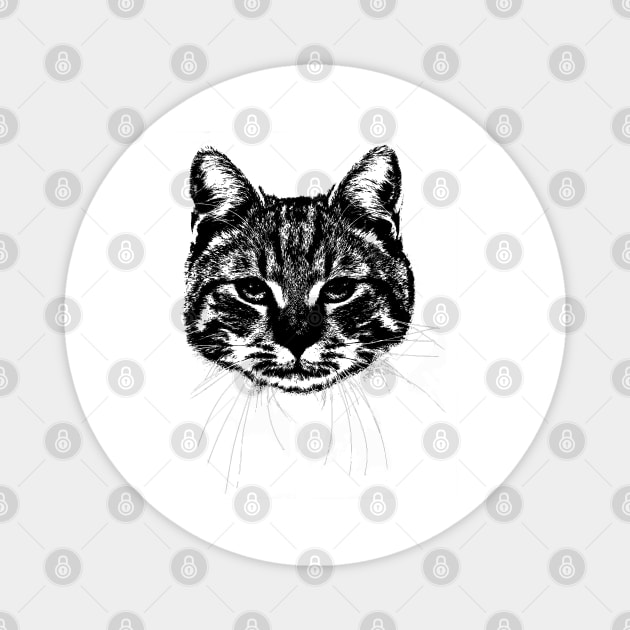 Cat retro pop art Magnet by phatvo